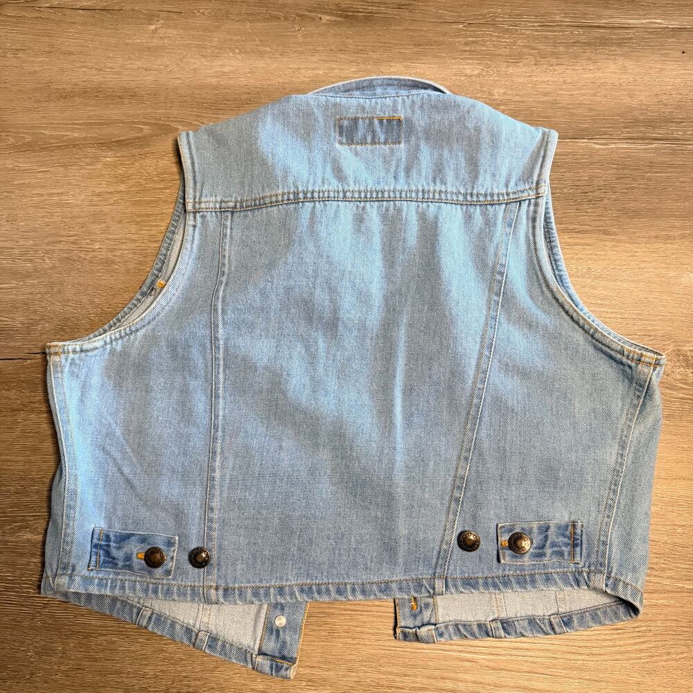 Vintage Tangibles USA Sport Denim Vest Jean Olympics Fourth of July - Picture 2 of 8